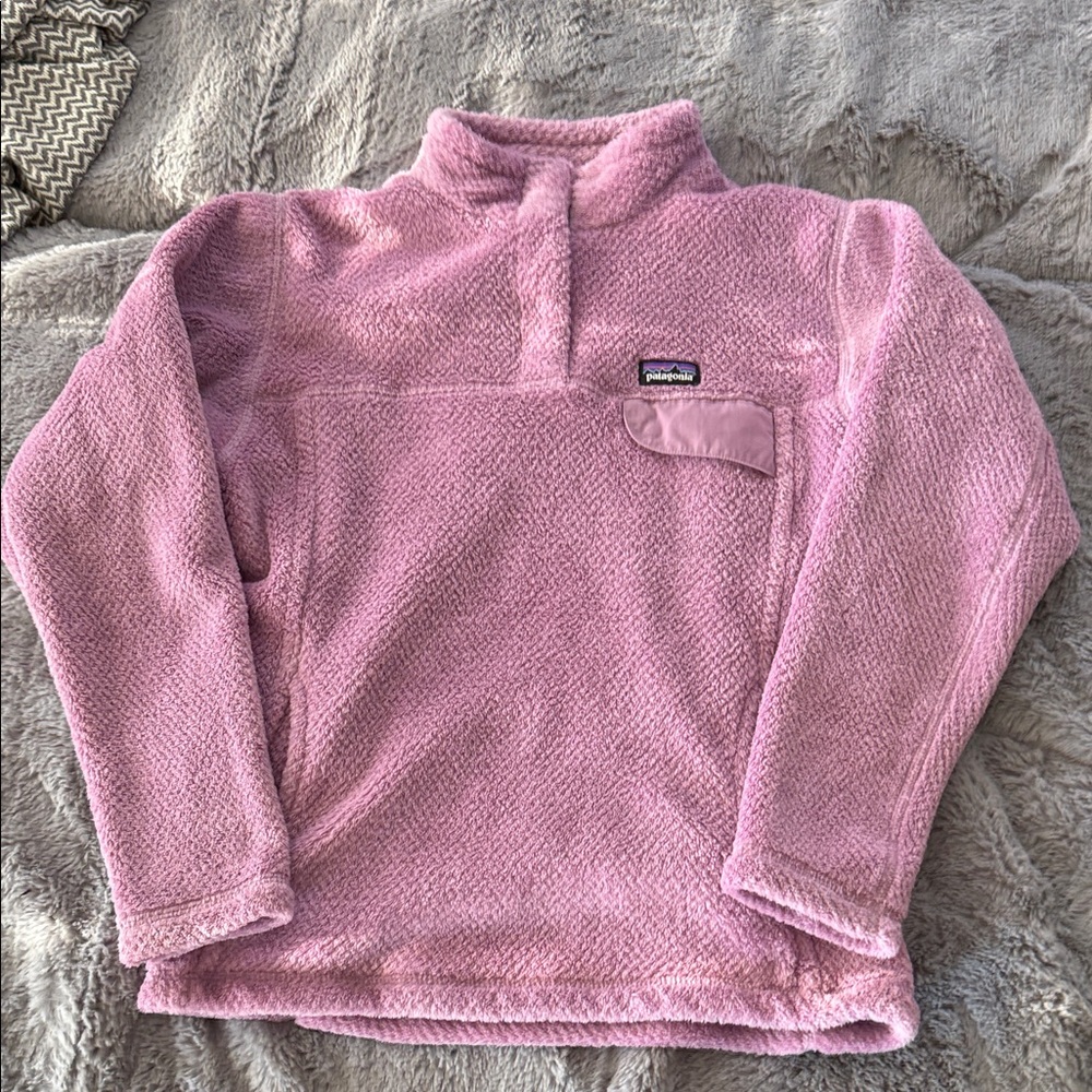 Patagonia Pink Plush Snap Pullover Fleece
